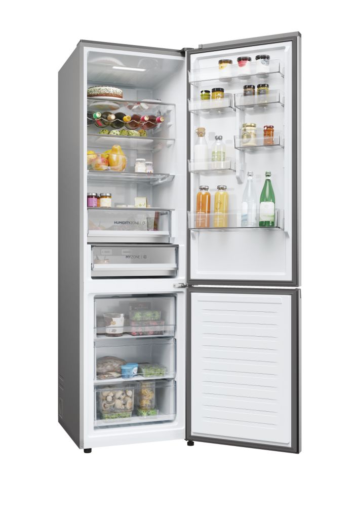 Frigorífico combi Haier HDPW5620CNPK – distribución de estantes y compartimentos