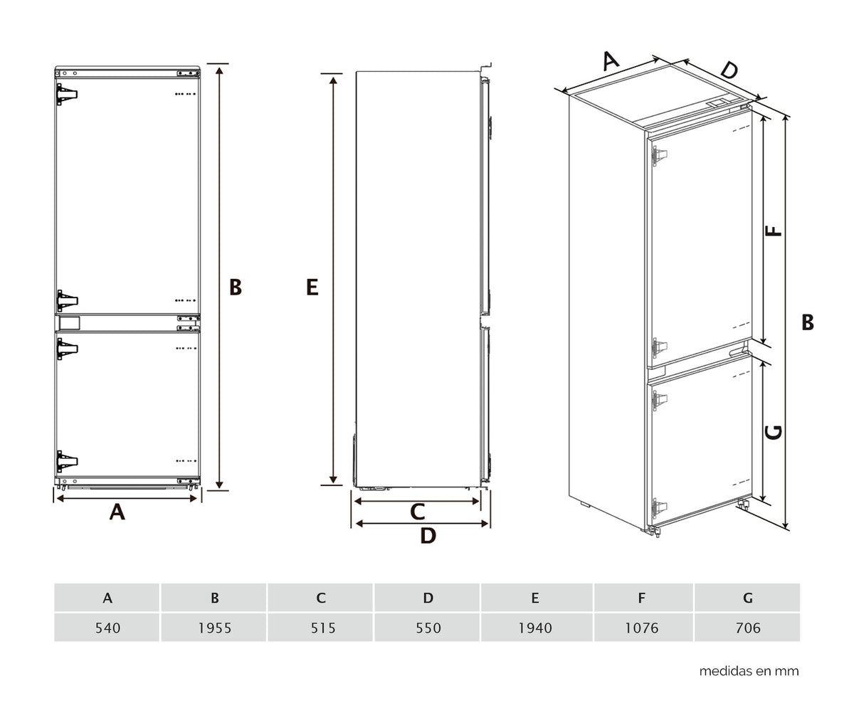 Fotografía adicional del frigorífico combi integrable Artica COOLTECHIN194E, imagen de la galería 2