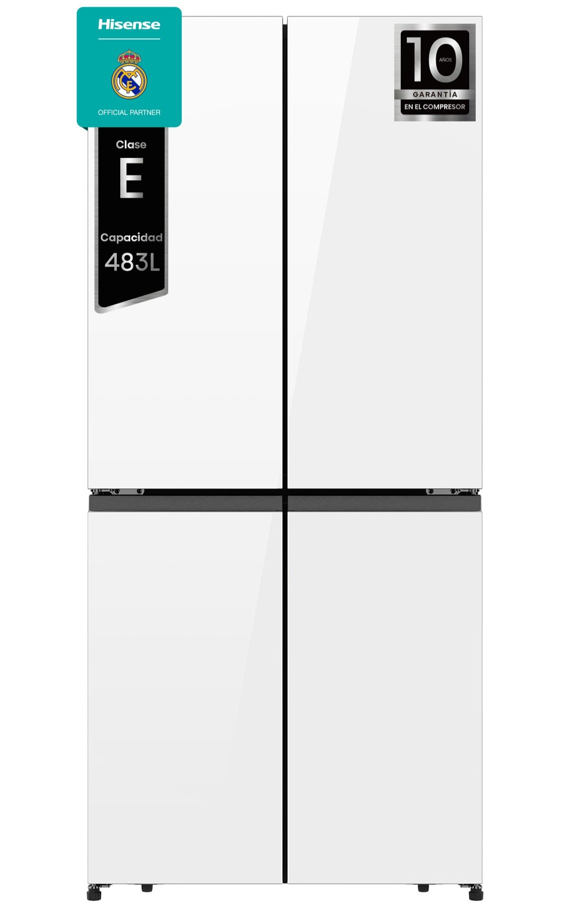 Frigorífico Hisense RQ5P470SETE 4 puertas cristal blanco – portada