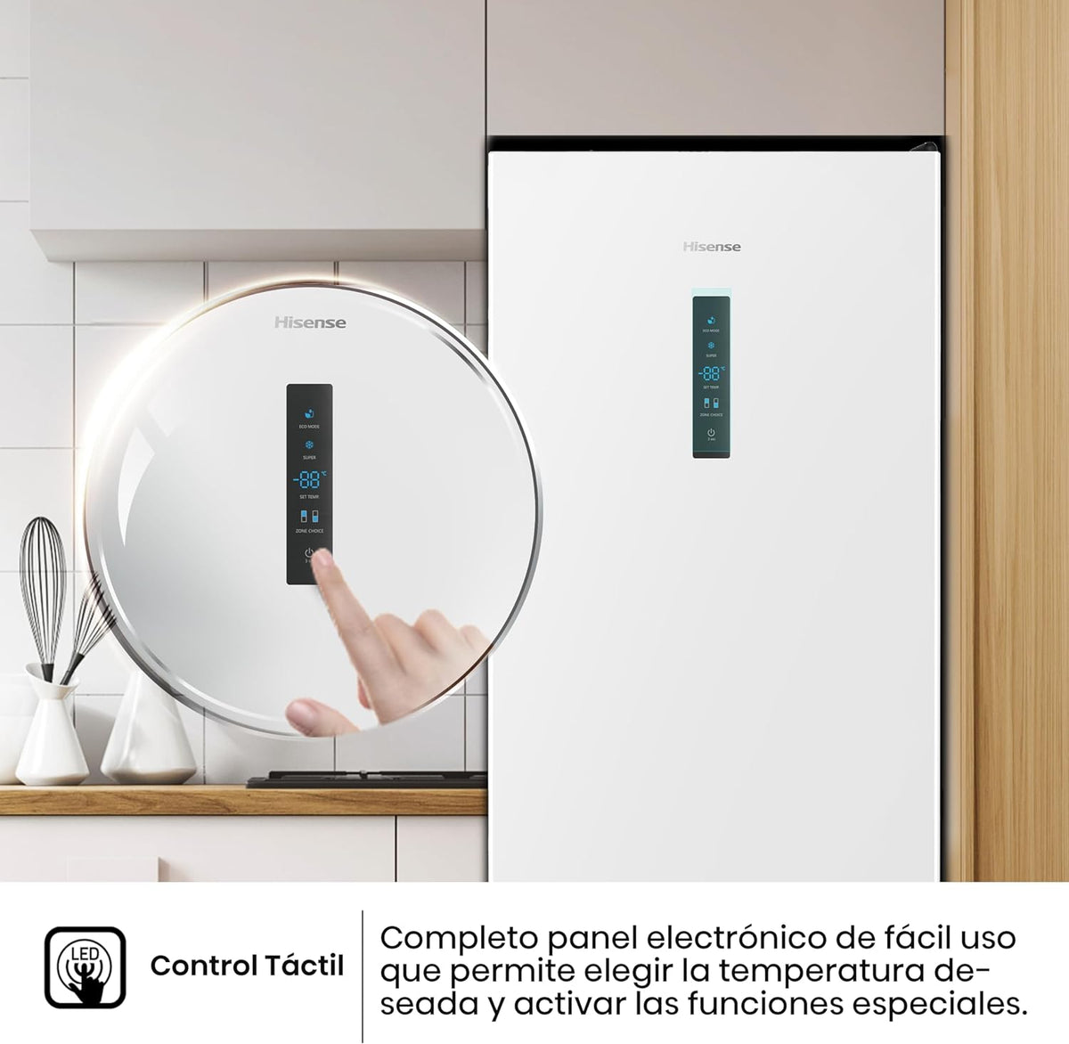 Hisense RB390N4BWC – detalle de puerta y estantes