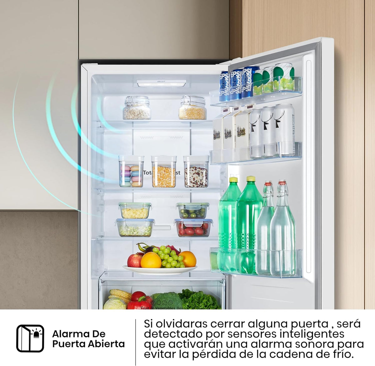 Hisense RB390N4BWC – distribución de estantes y compartimentos