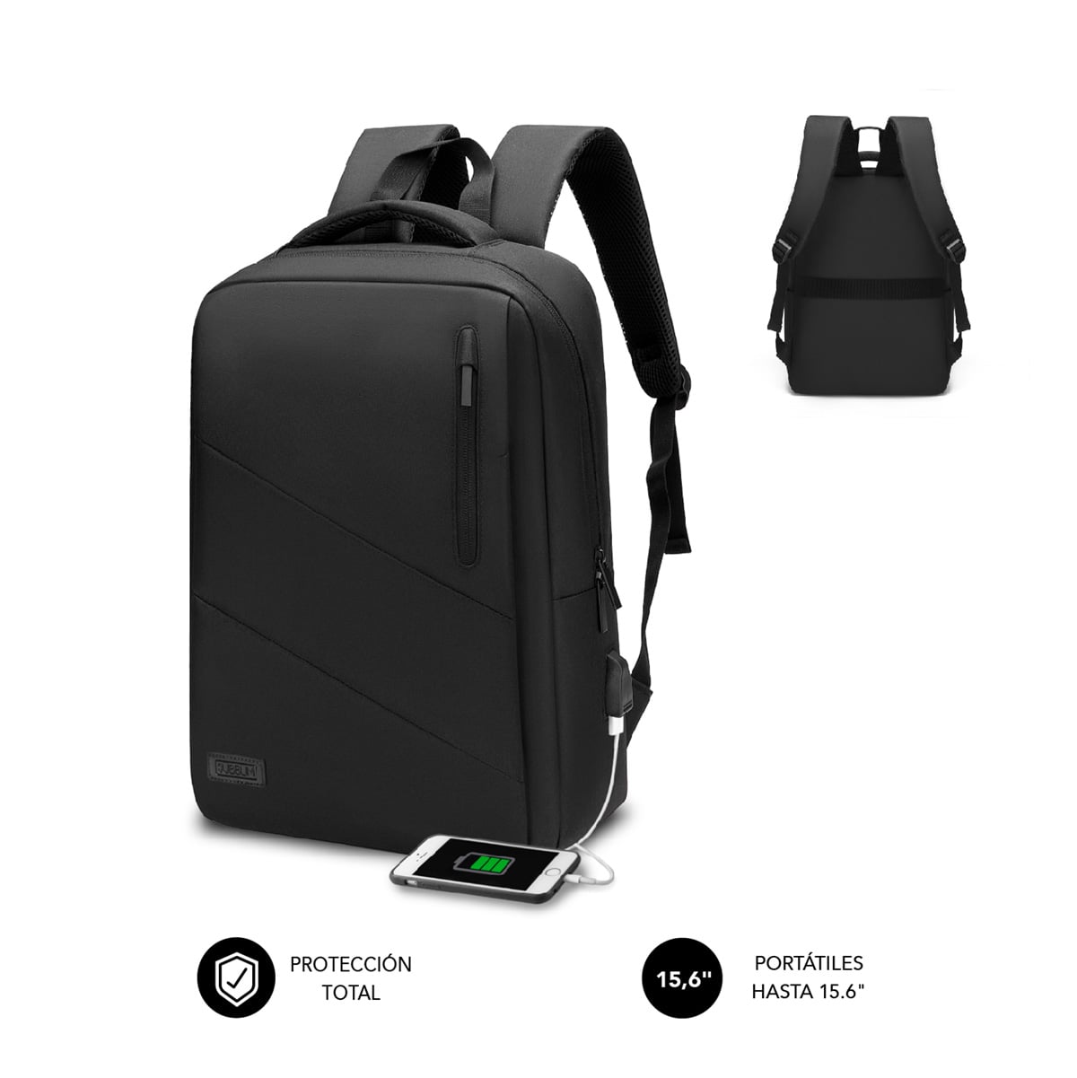 MOCHILA PC SUBBLIM CITY BACKPACK 15,6" NEGRO