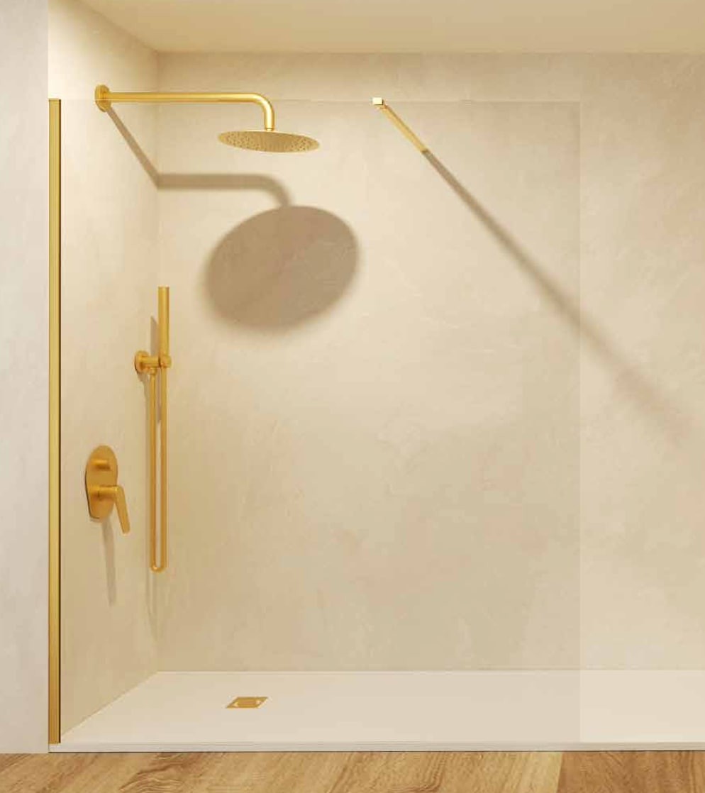 Mampara fija de ducha Screen Oro Cepillado SB_X