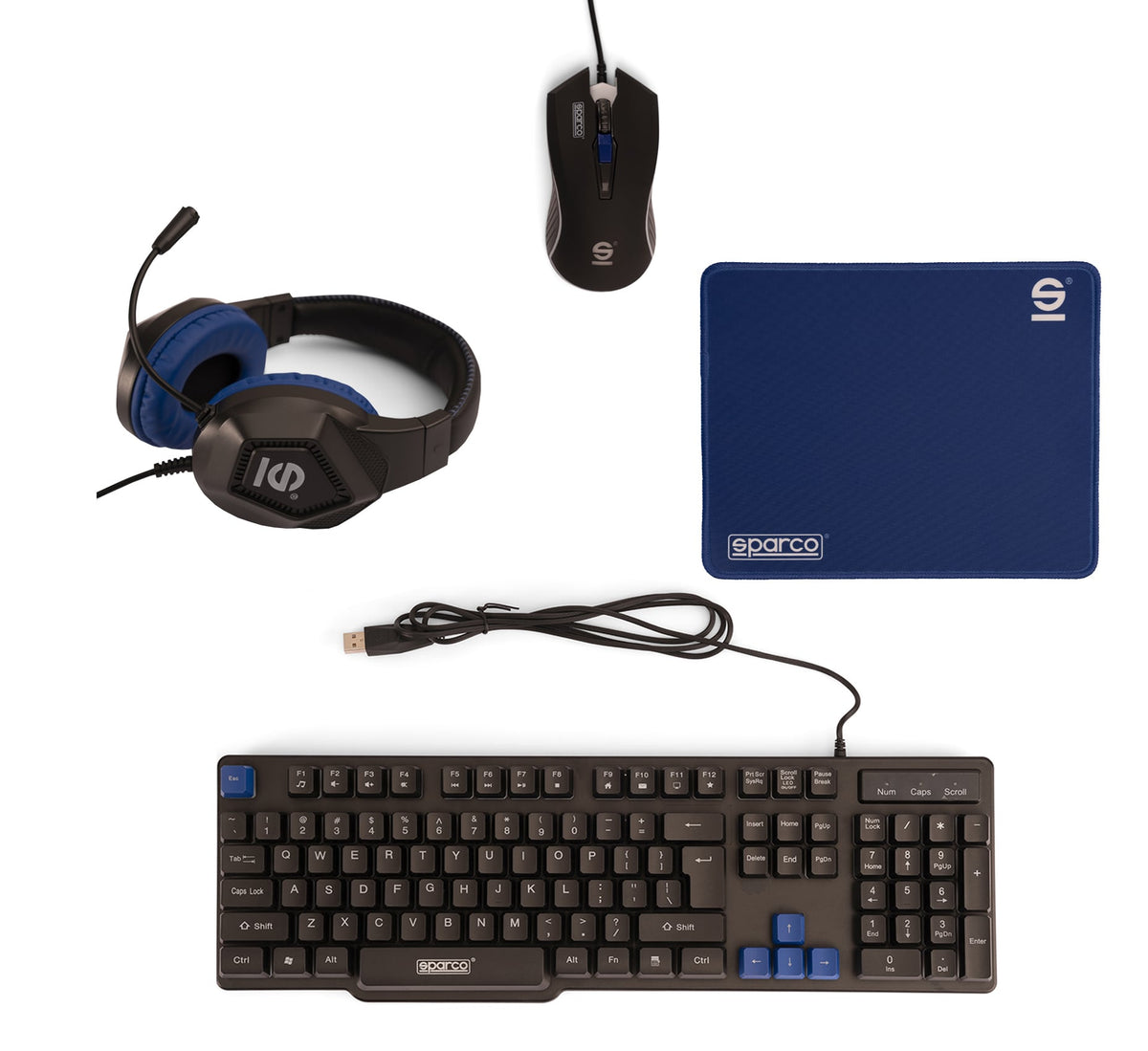 TECLADO+RATON+AURIC+ALFOMBRILLA SPARCO GAMING