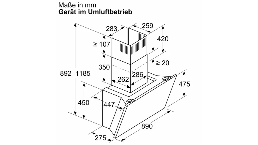 CAMP. BOSCH DWK91LT60 90CM 1007m3h A+