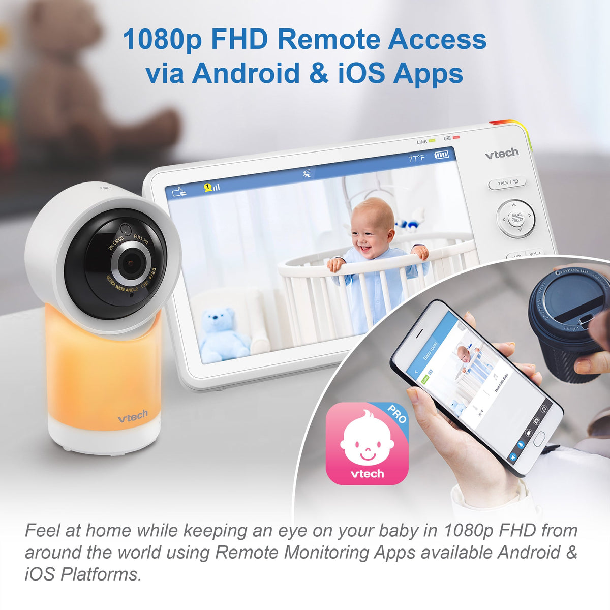 VIGILA BEBES VTECH RM7766HD 7"+CAMARA MOTOR+WIFI
