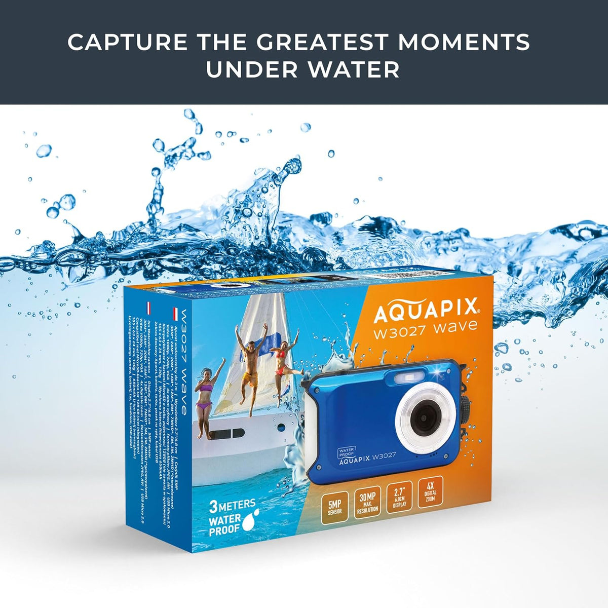 CAMARA AQUAPIX W3027 MARINE BLUE SUMERGIBLE