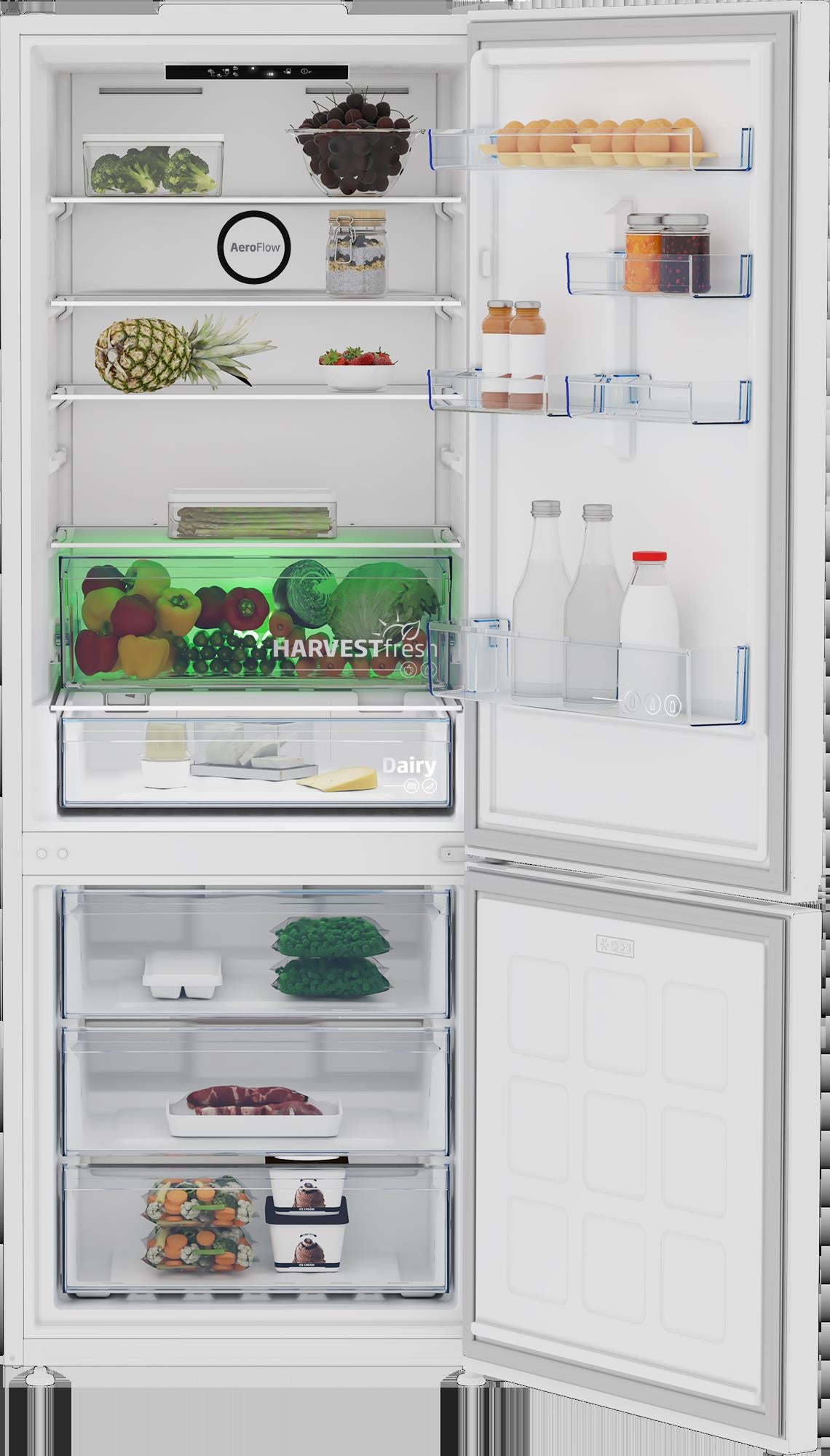 Frigorífico combi Beko B3RCNE564HW – organización interior