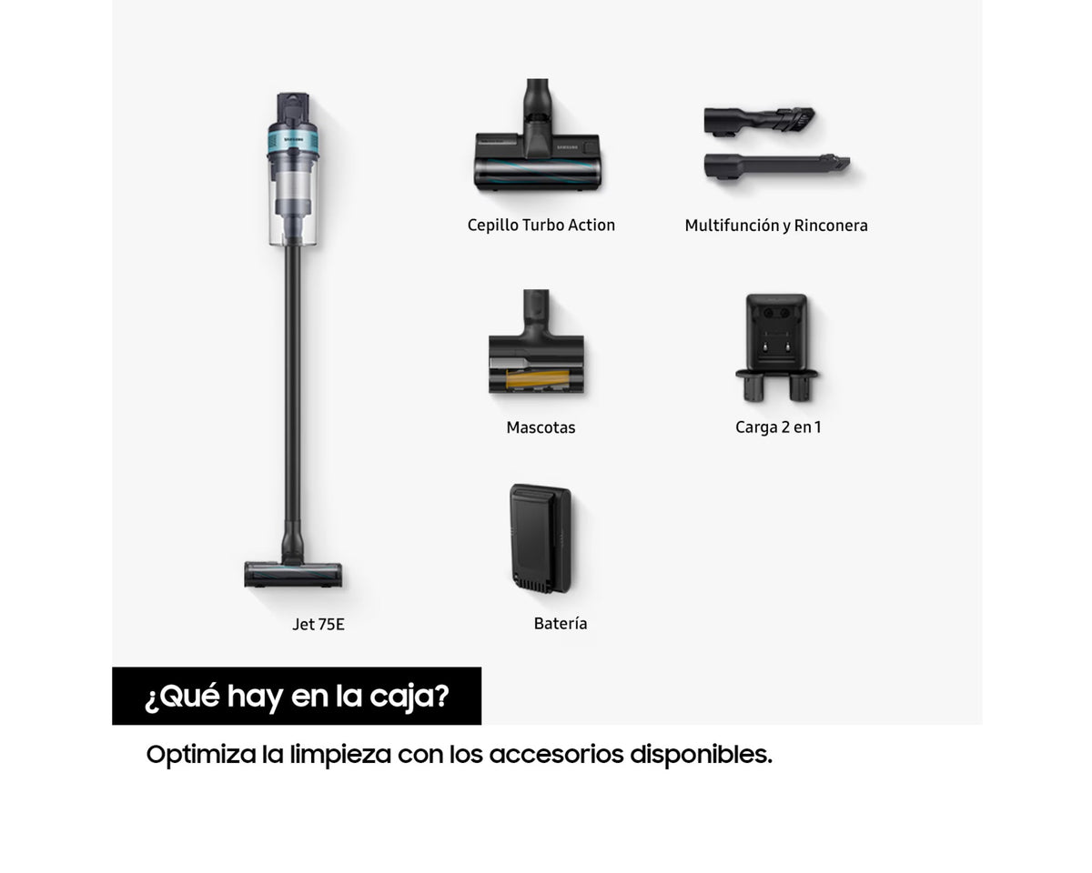 Samsung Jet 75E Pet VS20B75AGR1/WA – detalle del aspirador