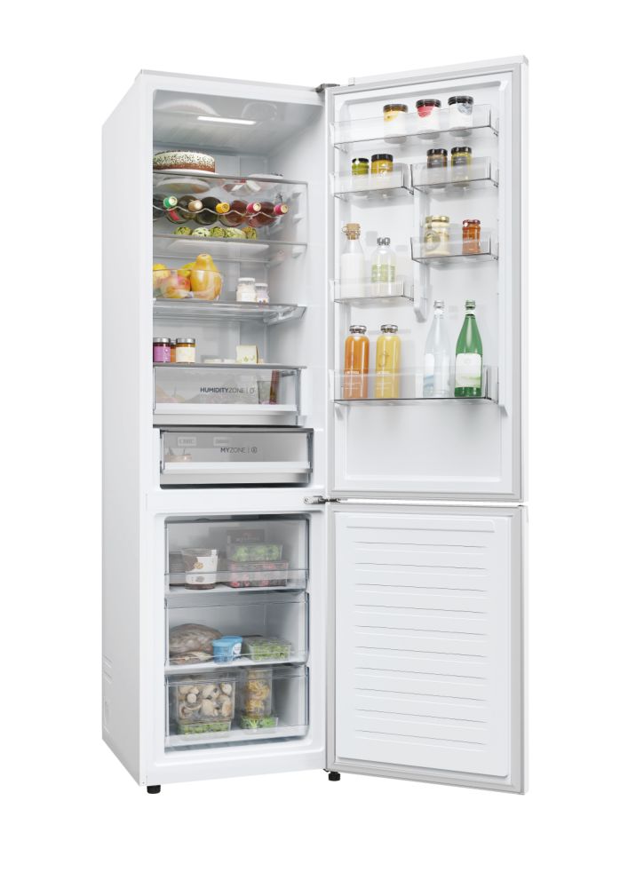 Frigorífico combi Haier HDPW5620CNPW – distribución de estantes y compartimentos