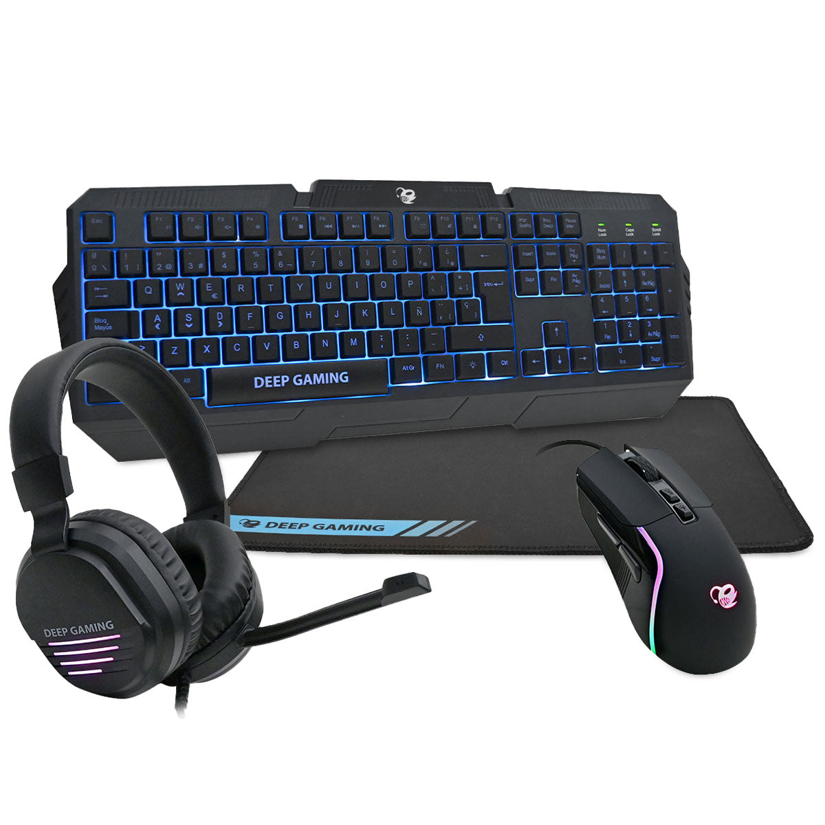 TECLADO+RATON+AURIC+ALFOMBRILLA DEEP GAMING XWING2