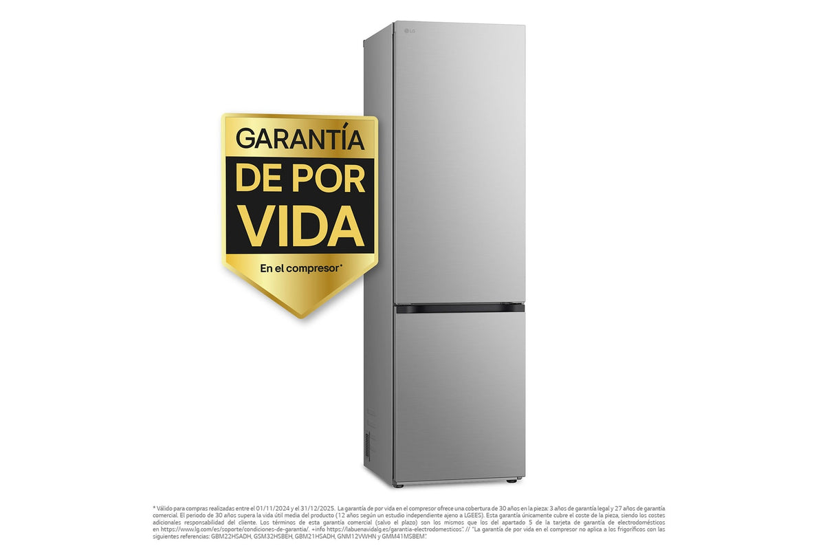 LG GBV5240APY – vista frontal del frigorífico combi