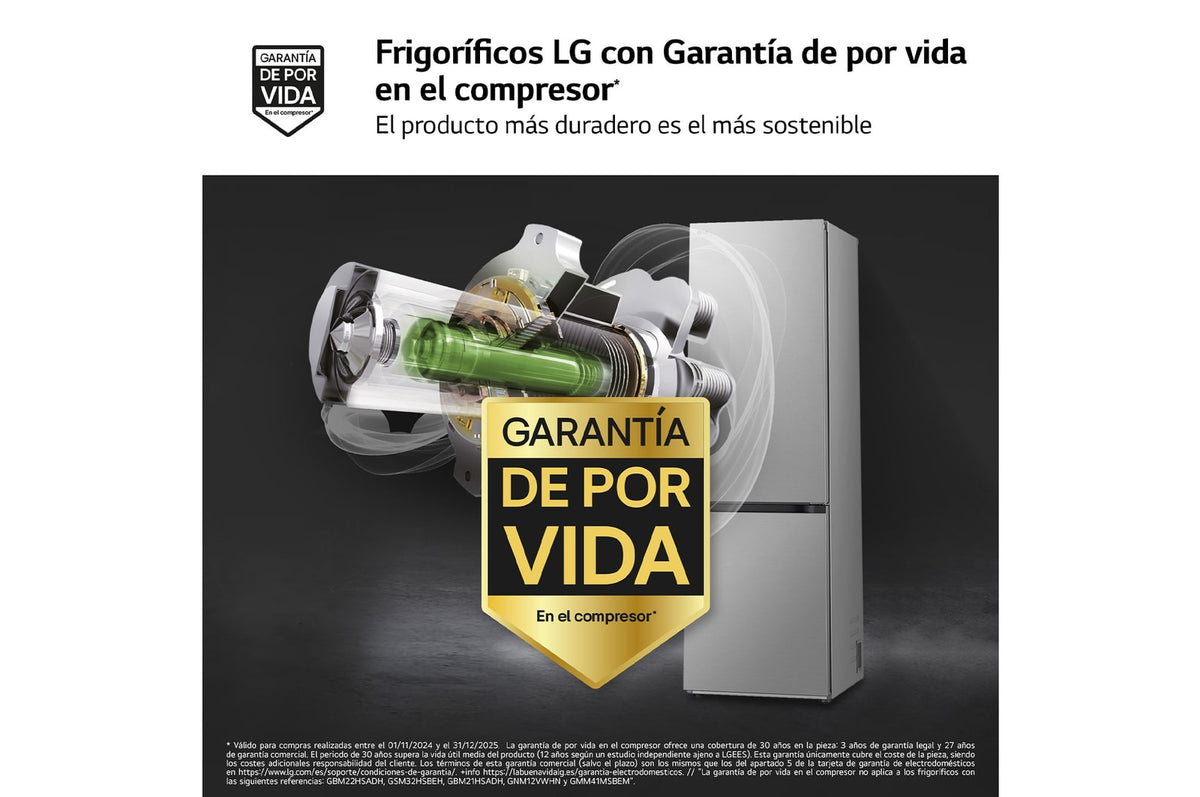 LG GBV5240APY – detalle de estantes y compartimentos