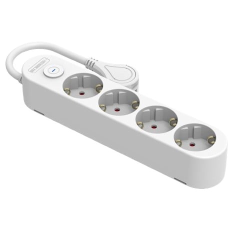 REGLETA SILVERSANZ 4 TOMAS BLANCA INTERRUPTOR 1.5M