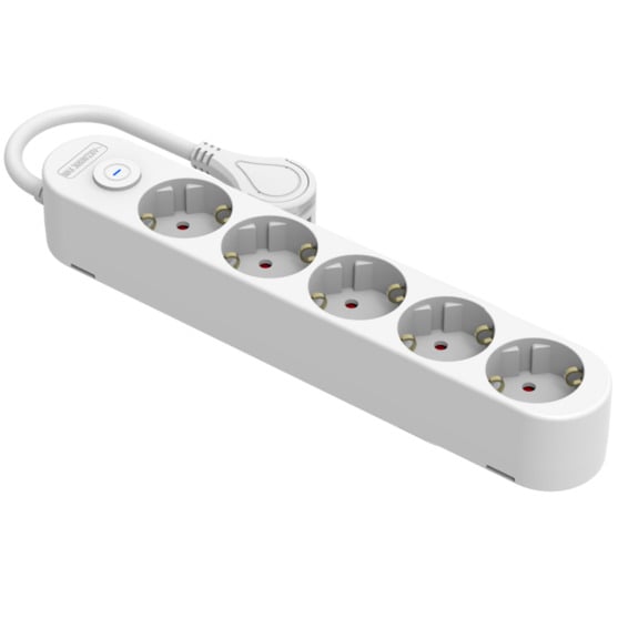 REGLETA SILVERSANZ 5 TOMAS BLANCA INTERRUPTOR 1.5M