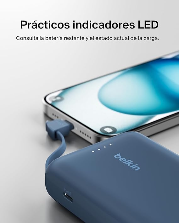 POWERBANK BELKIN 10K CABLE INTEGRADO USB C 20W AZ