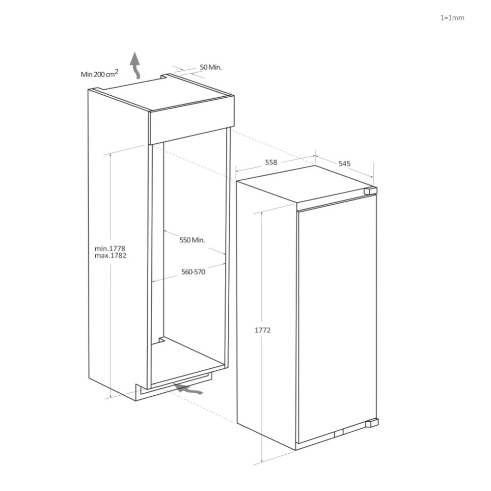 Vista adicional del frigorífico integrable Haier HMLT7518EWF, imagen 16 de la galería