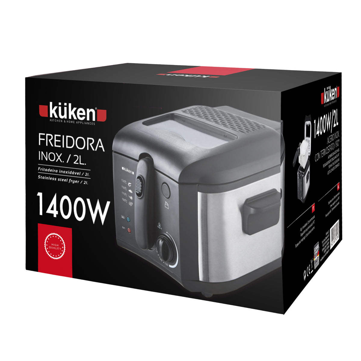 FREIDORA KUKEN 33239 INOX 1400W  2L