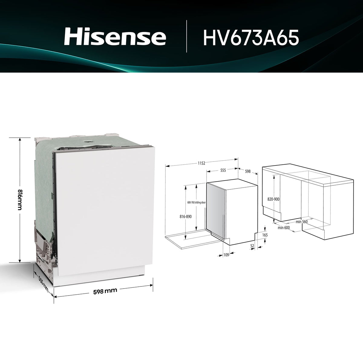 LVJ. HISENSE HV673A65 7P 38dBA DSP 3ªB INTEGR