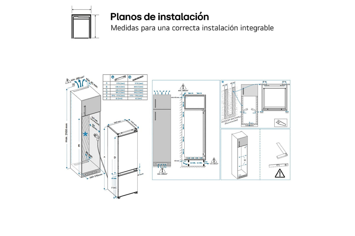 Fotografía adicional del frigorífico combi integrable LG GTFN256SET, imagen de la galería 8