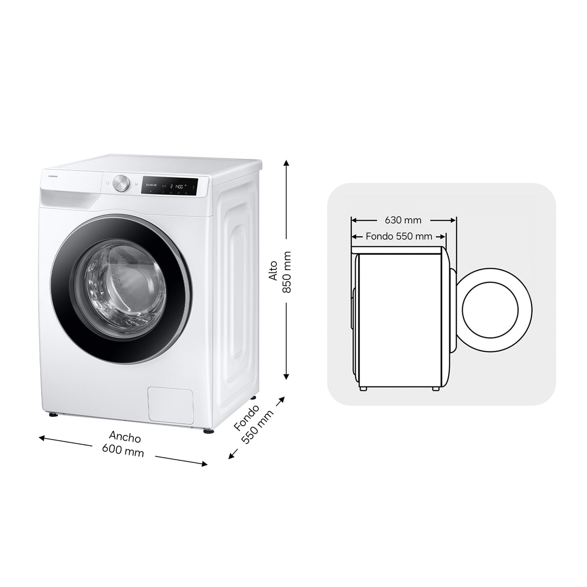 Samsung WW90DG6U85LE/U3 – dimensiones