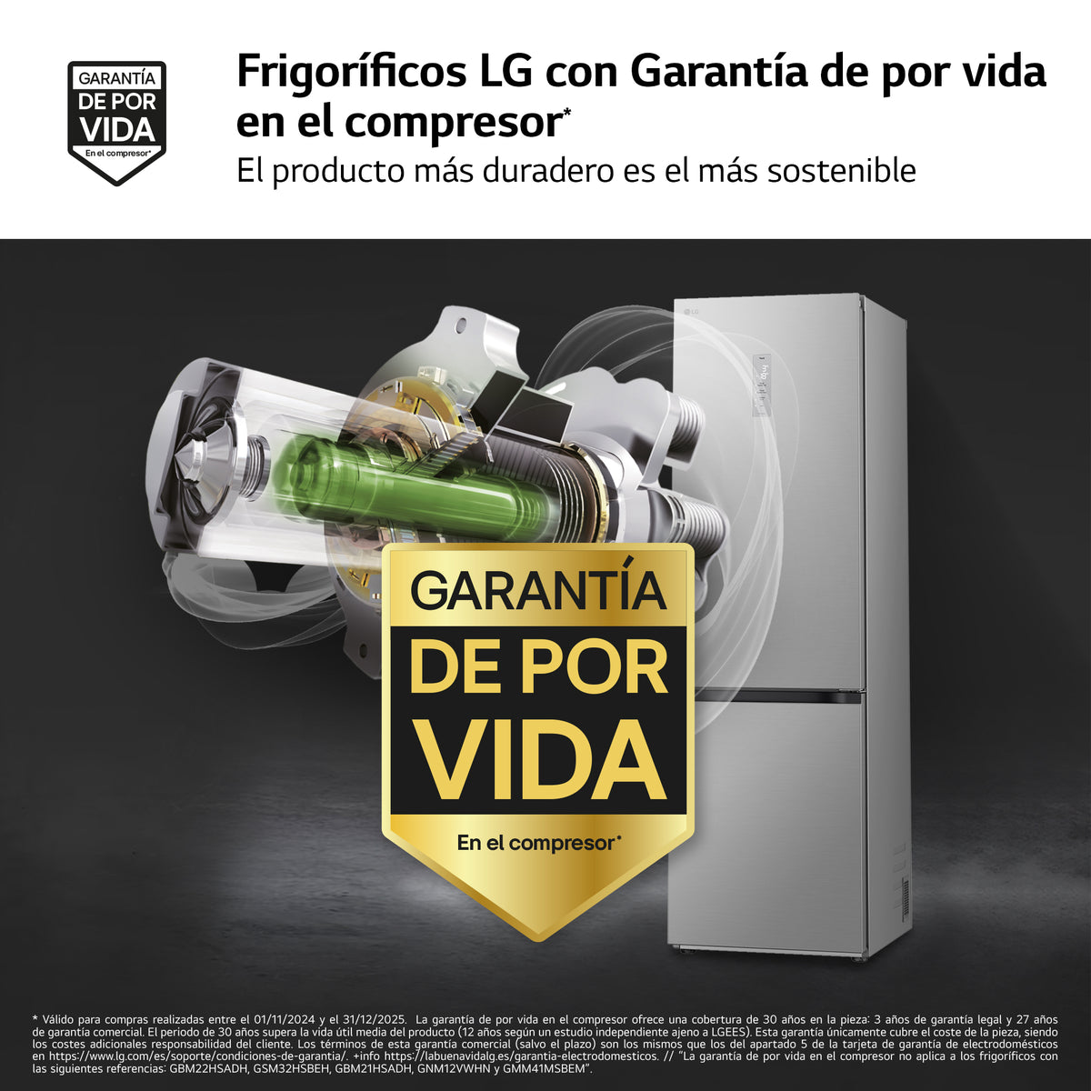 LG GBV7270CPY – detalle exterior Prime Silver