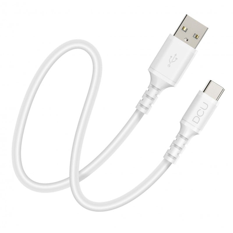 CABLE DCU USB C a USB A 1M 2.0 SILICONA FLEX BLANC