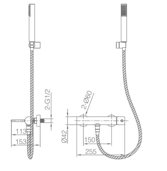 GRIFO IMEX KIT DUCHA MONOM. MONZA ORC BDM039-5ORC