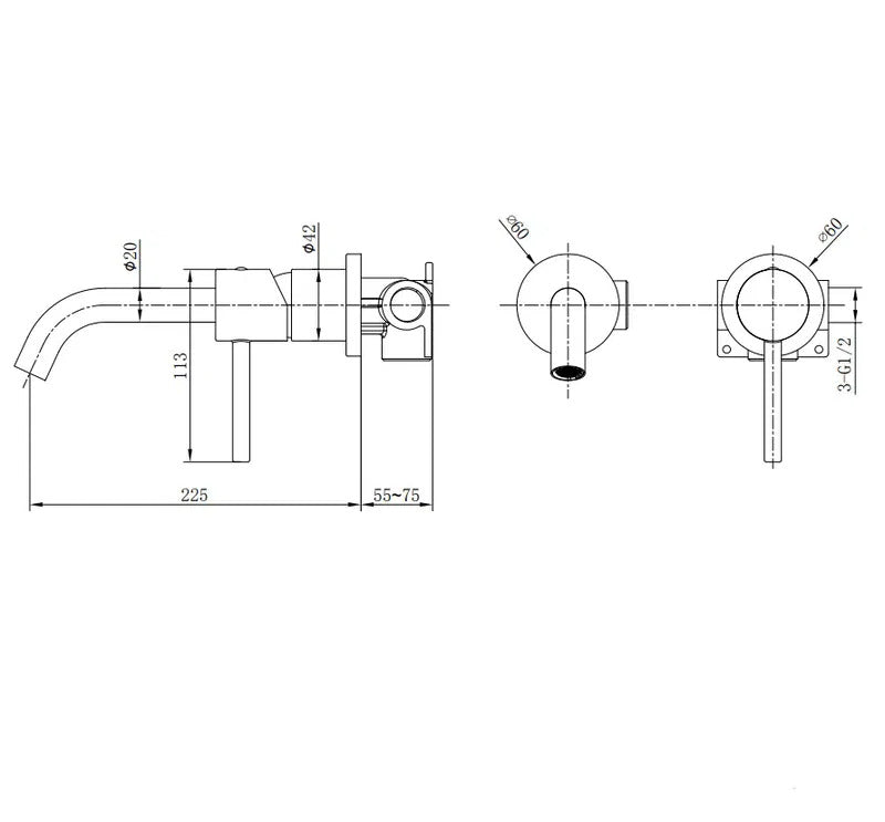 GRIFO IMEX MM. EMPOT. LAVABO MONZA ORC GLM039/ORC