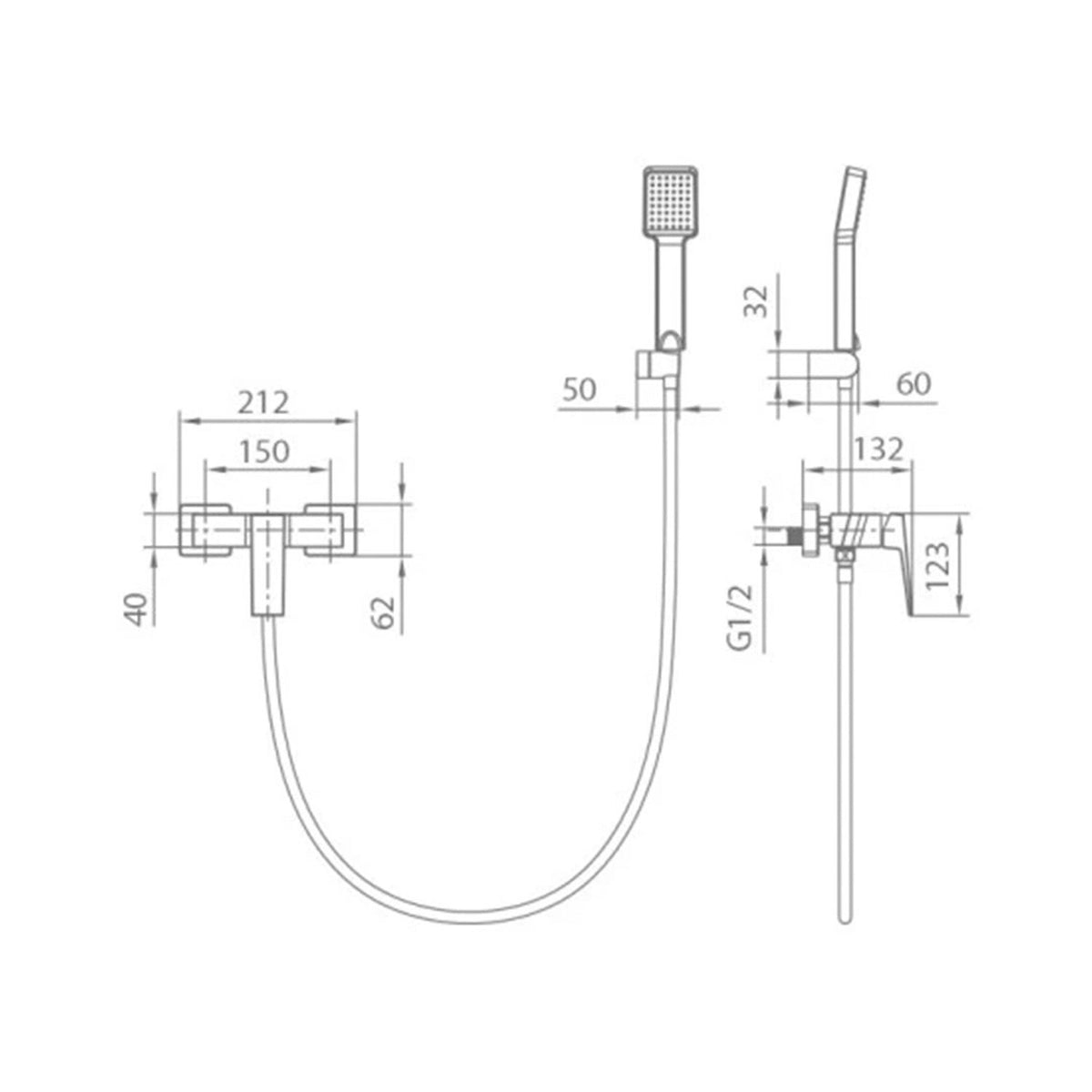 GRIFO IMEX KIT DUCHA MONOM. ART BGM BDAR025-5BGM