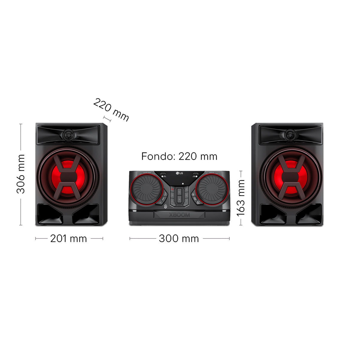 CADENA LG CK43N 300W BLUETOOTH 2XUSB PARTY LINK