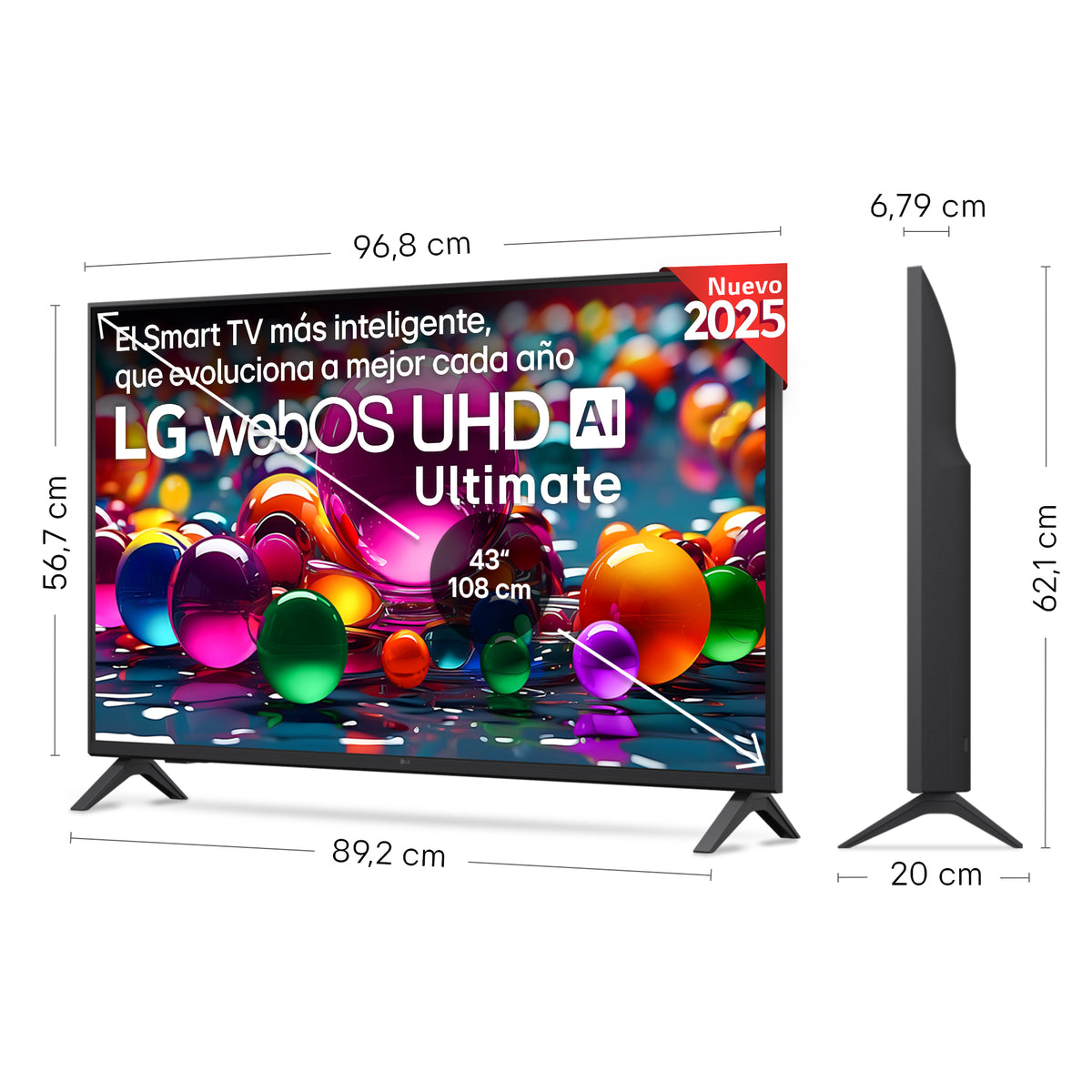 TV LG 43" 43UA75006LA UHD ALFA7 WEBOS25 HDR10/HLG