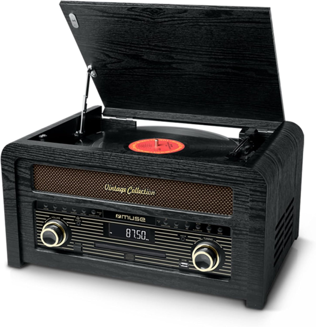 GIRADISCOS ESTEREO MUSE MT-115W MADERA