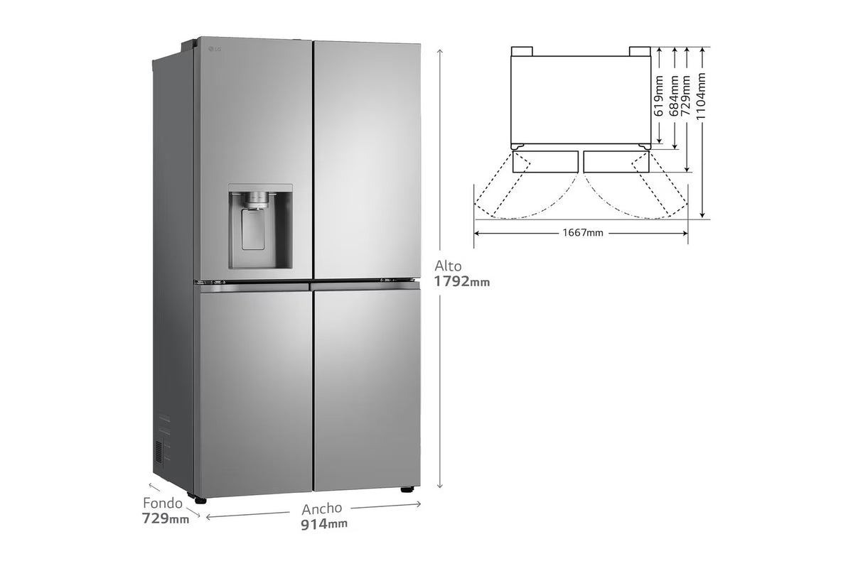 FRI. LG GMF961PY3E 180x91 4P 645L DISP INOX