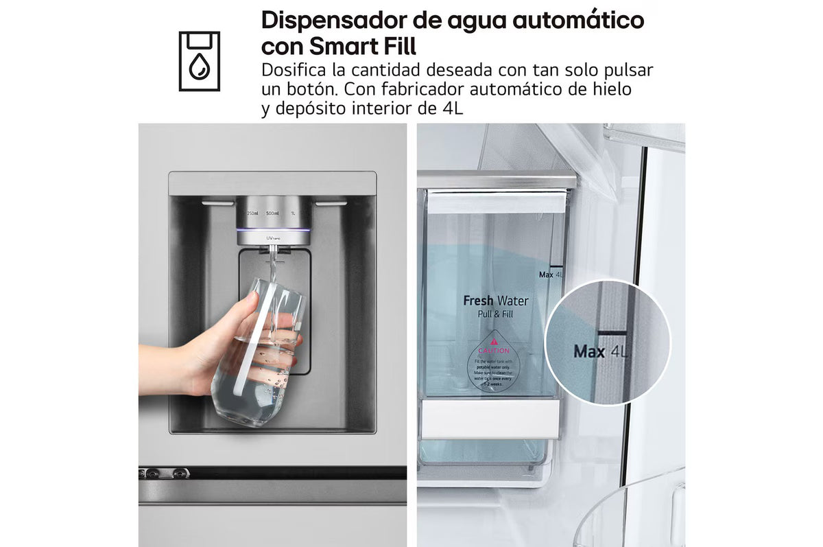 FRI. LG GMF961PY3E 180x91 4P 645L DISP INOX