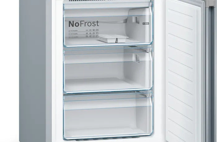 Bosch KGN39VIEB – detalle de conservación y equipamiento