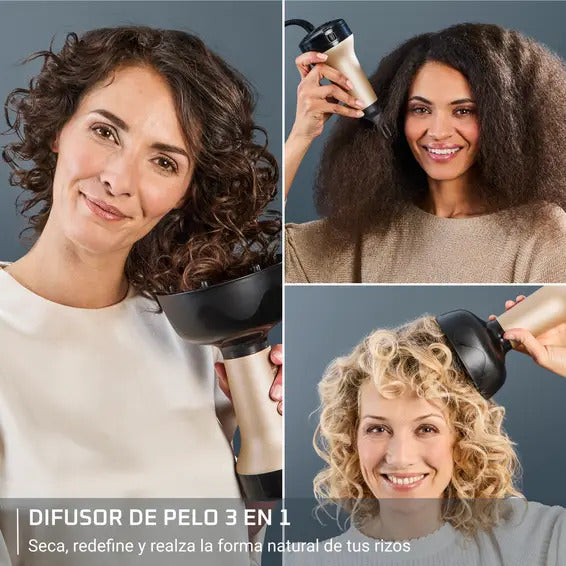SECADOR ROWENTA CV7D30 3 EN 1 ESPECIAL CABELLO RIZ