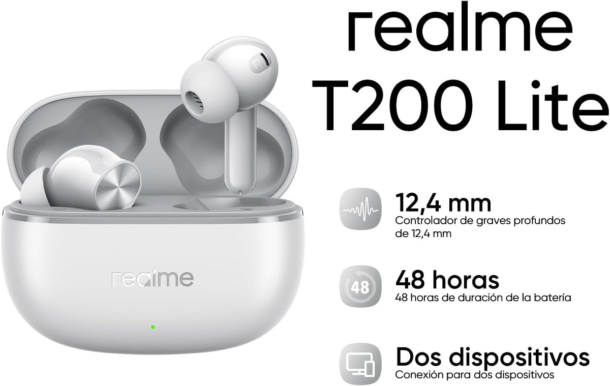 AURICULARES REALME BUDS T200 LITE GREY