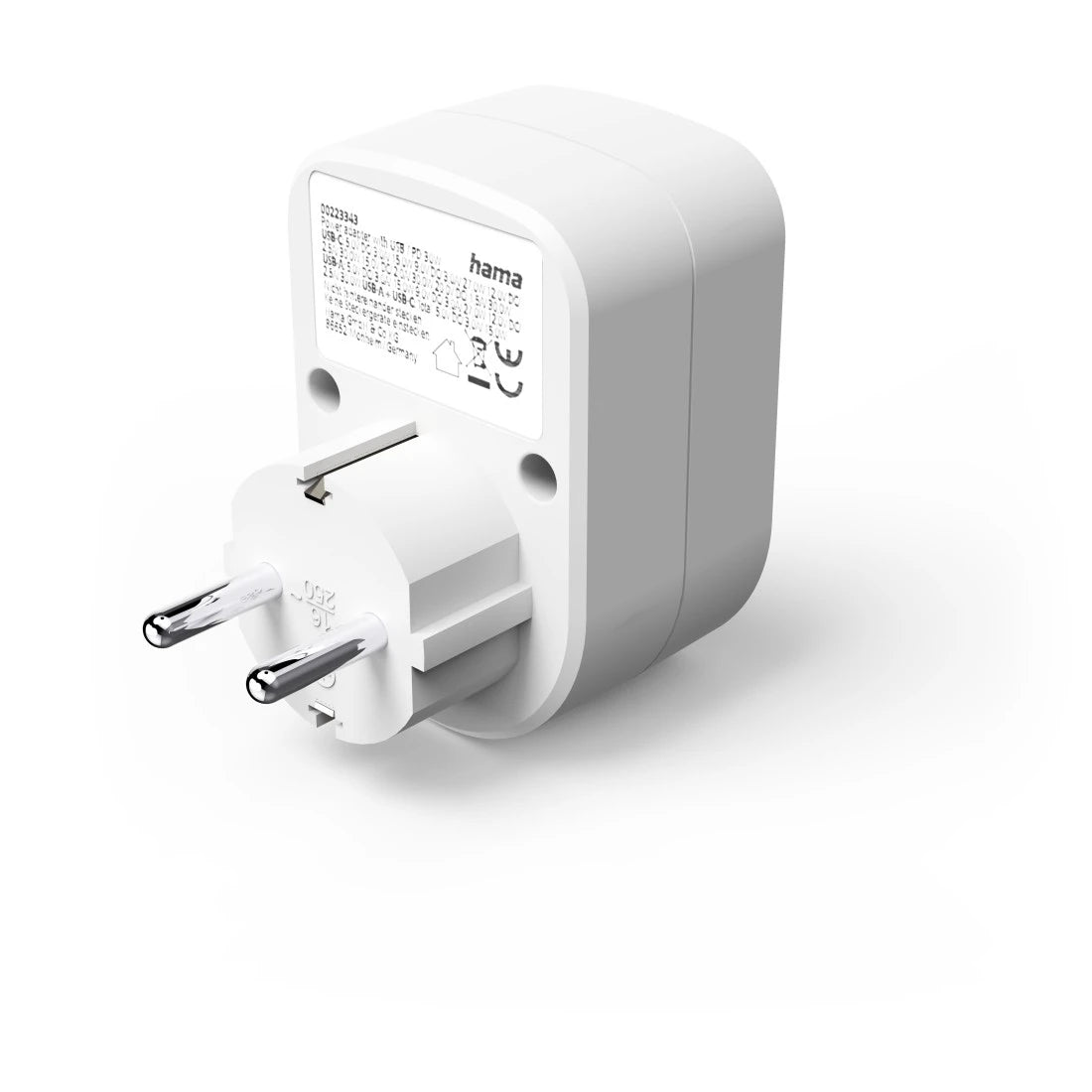 ENCHUFE HAMA 00223343 2XUSB A+1XUSB-C 20W QC+PD