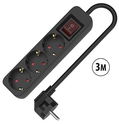 REGLETA TM ELECTRON TMUAD533SBK 3 TOMAS IN 3M