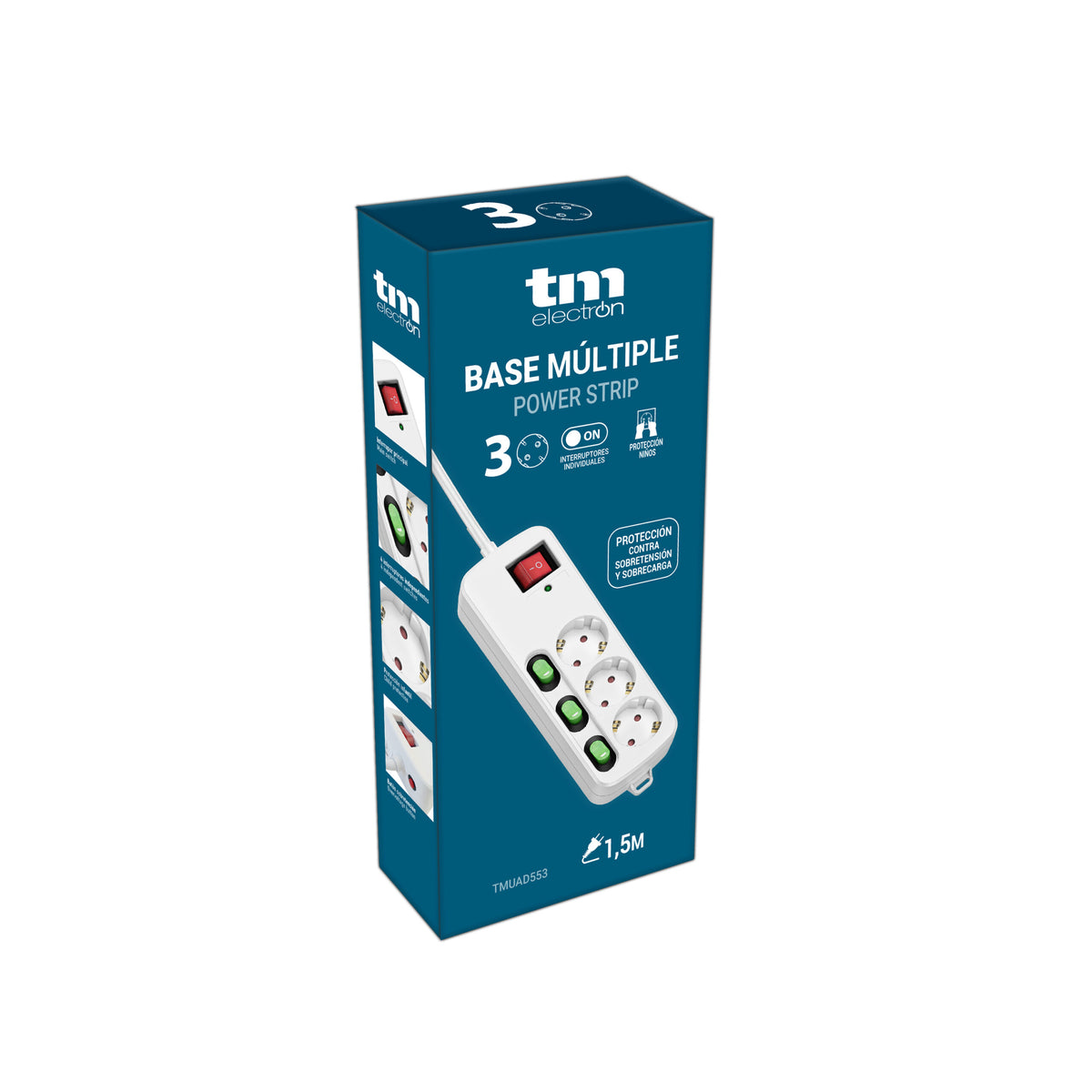 REGLETA TM ELECTRON TMUAD553 3 TOMAS IN 1,5M