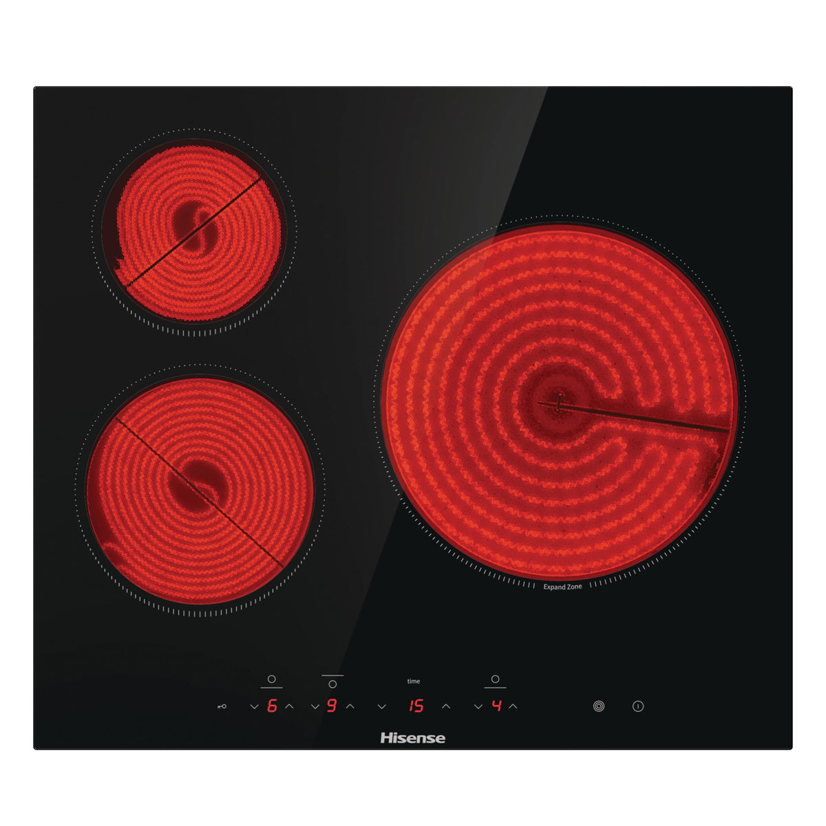 Hisense E6332BSCE – vista superior de la placa vitrocerámica
