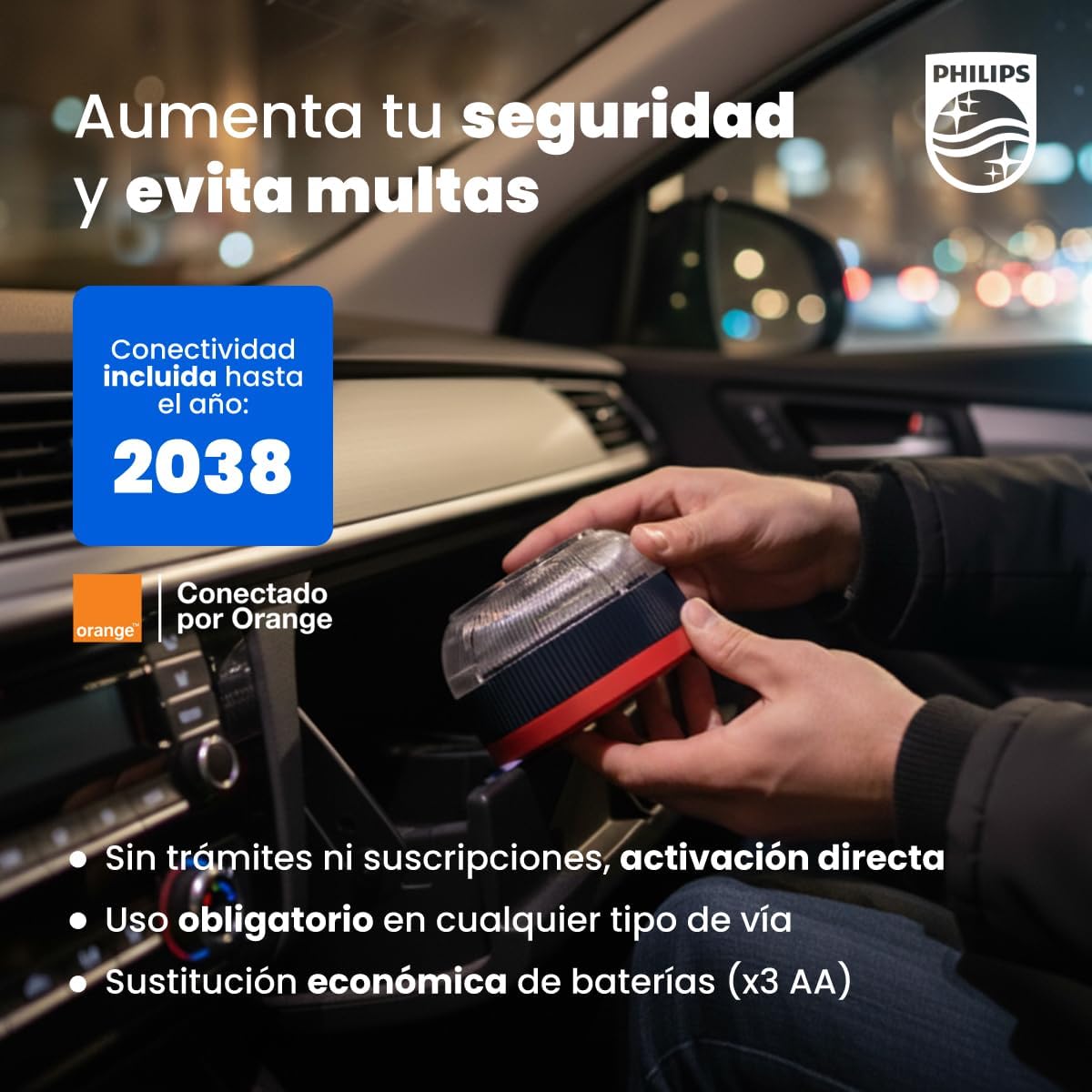 BALIZA GEOLOCALIZABLE PHILIPS V16 HOMOLOGADA DGT