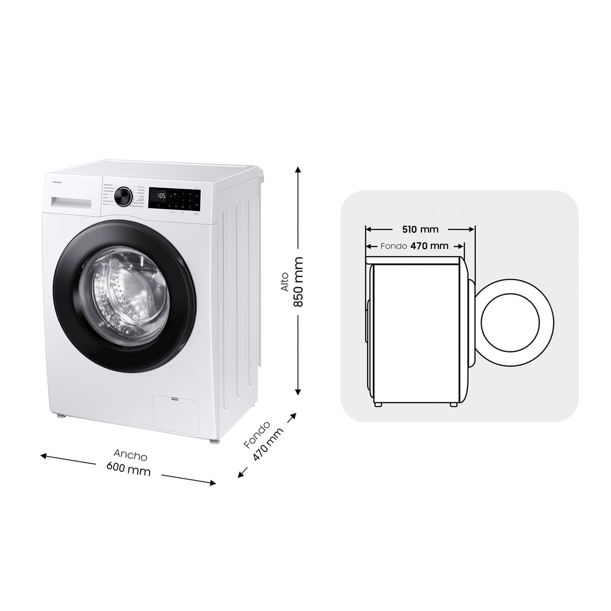 Samsung WW80FG5L32AE/EC – dimensiones