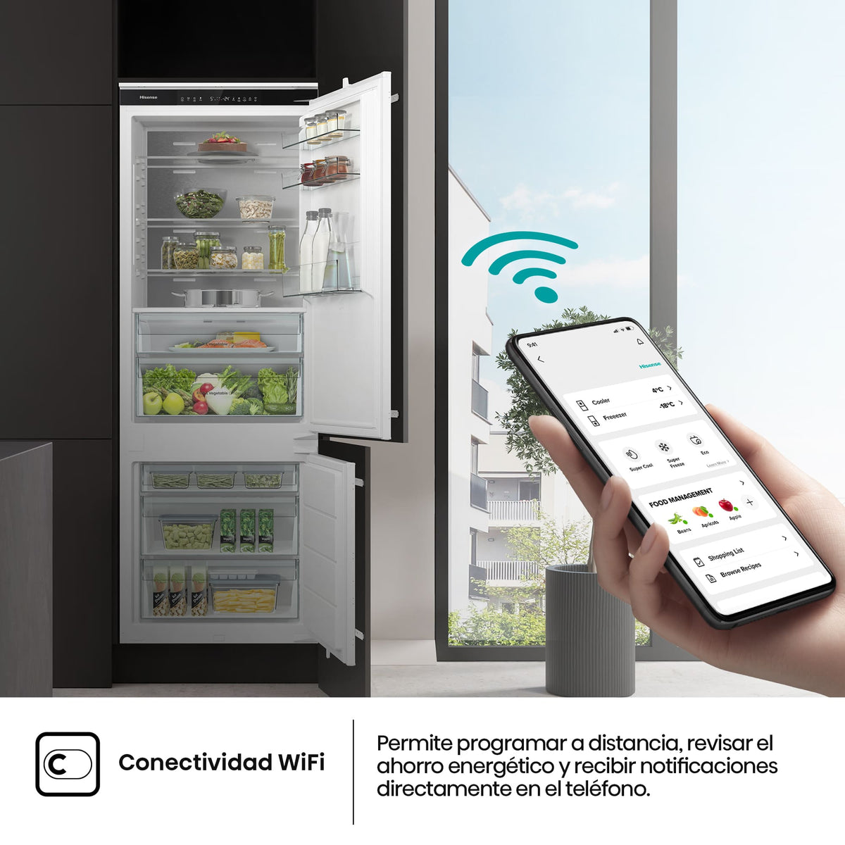 Vista adicional del frigorífico combi integrable Hisense RB3B370SAWD1, imagen 11 de la galería