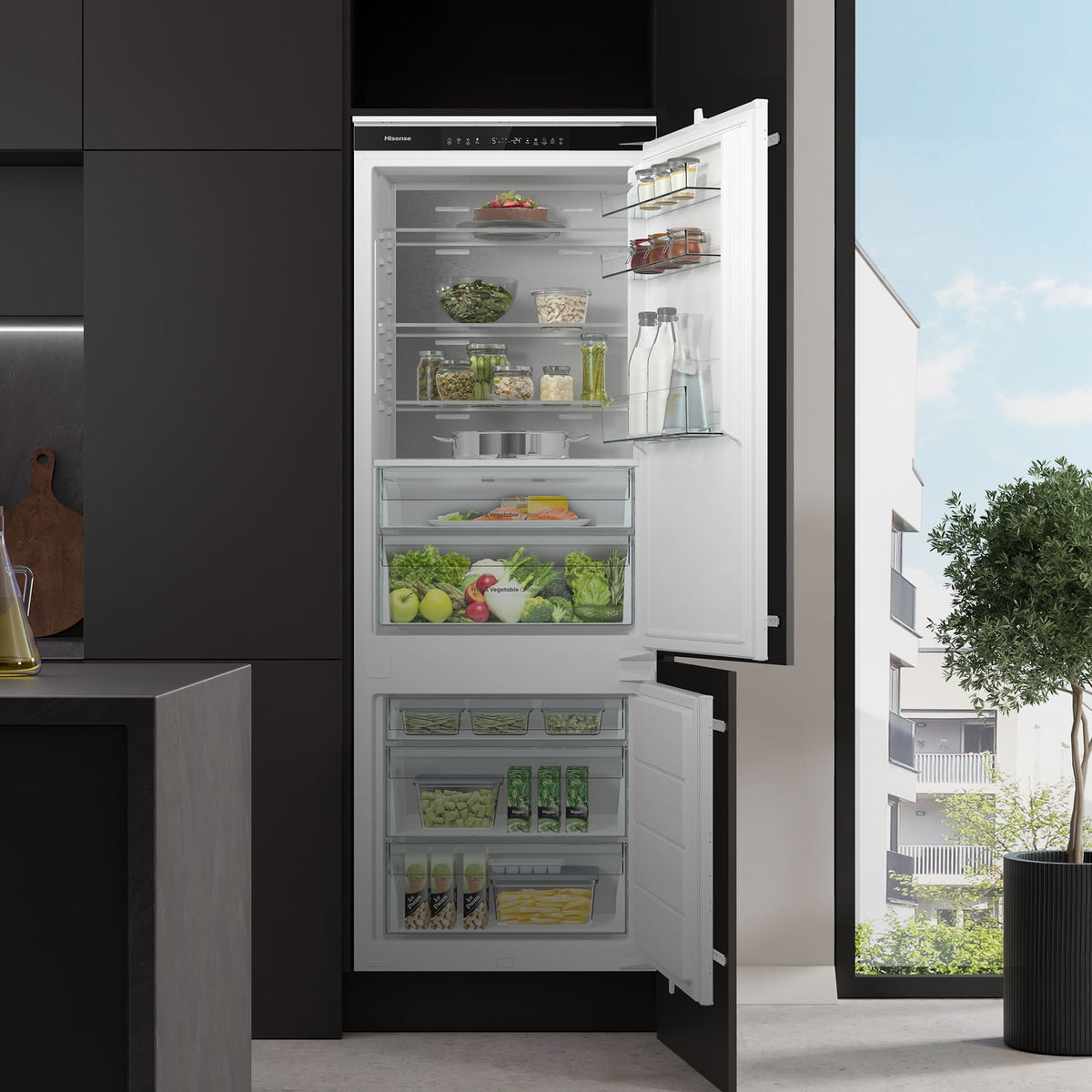 Vista adicional del frigorífico combi integrable Hisense RB3B370SAWD1, imagen 14 de la galería