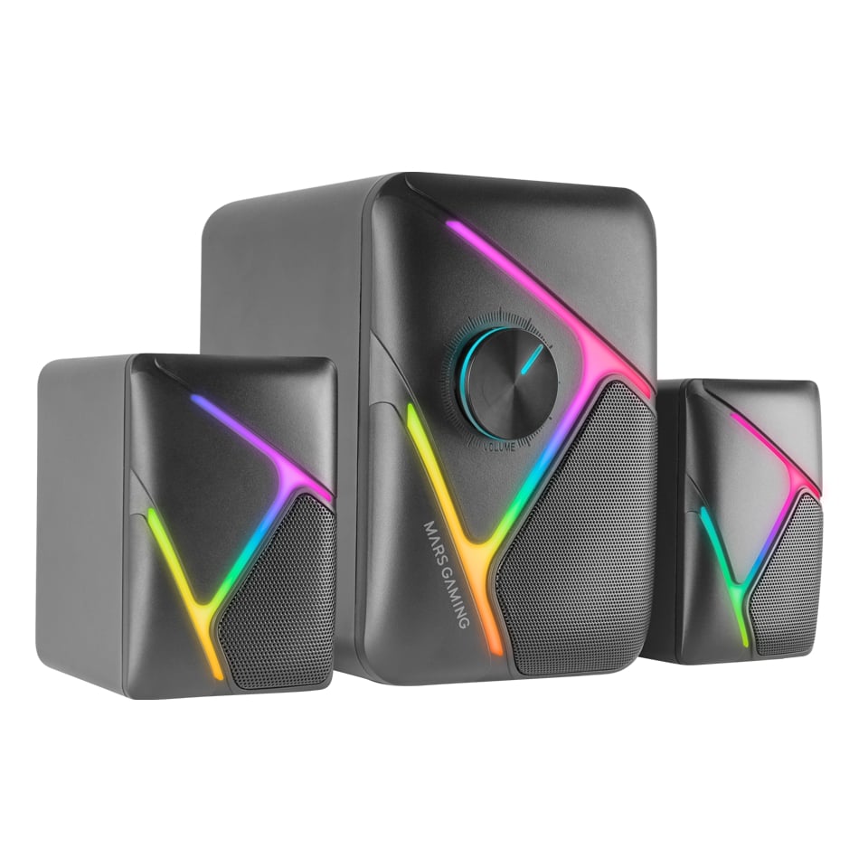 ALTAVOCES 2.1 MARS GAMING RGB 35W3D SURROUND NEGRO