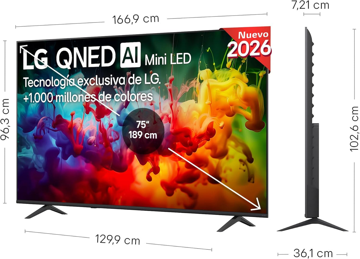 TV LG 75" 75QNED70B6A UHD QNED MINILED A7 WEBOS26