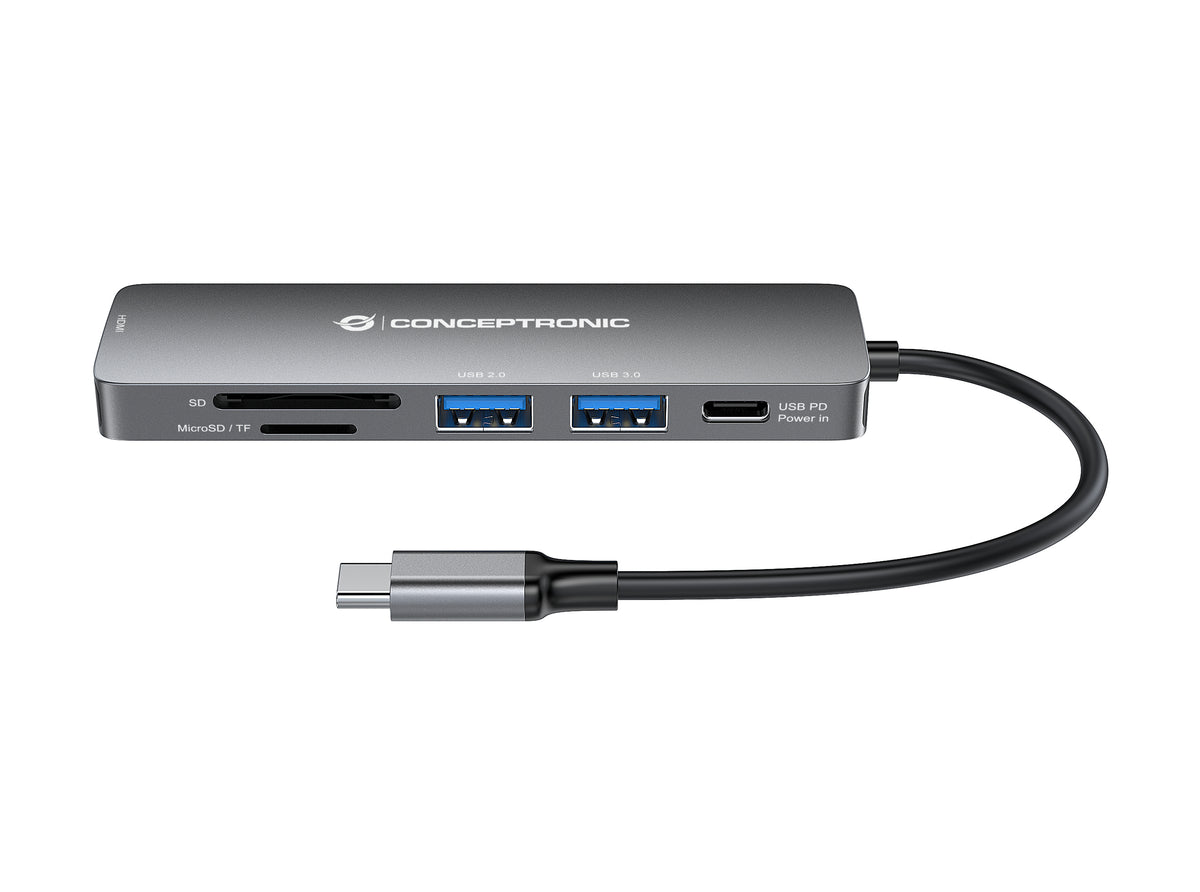 DOCKING CONCEPTRONIC HUB 6 IN 1 ALUMINIUM USB 100W