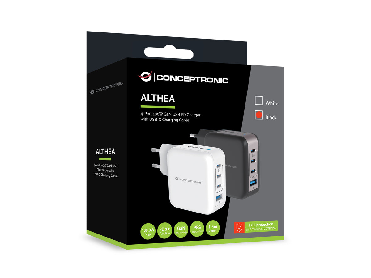 CARGADOR CONCEPTRONIC 3 USB-C 1 USB-A 100W